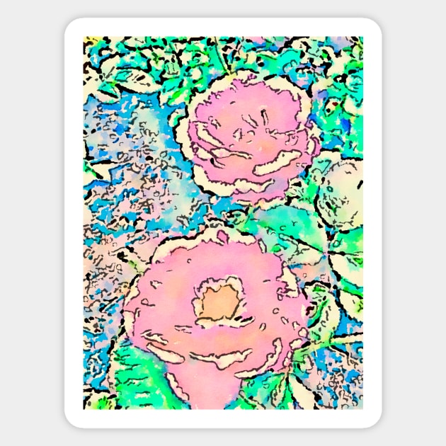 Pastel spray rose pattern Sticker by Dillyzip1202